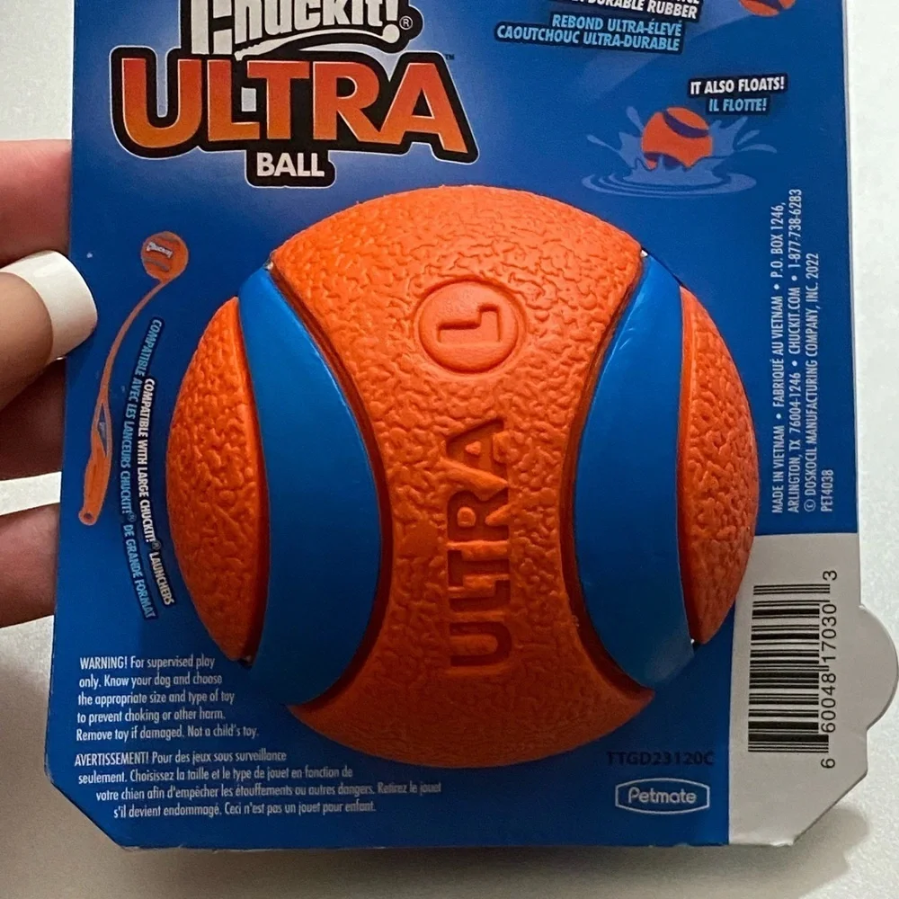 Chuck It Ultra Ball Size Large Orange Blue Floats Ultra Bounce